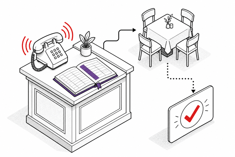 Restaurant phone assistant capturing a reservation