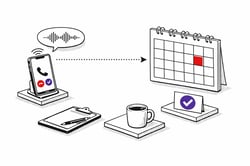 Booked while you work: the call is answered and the appointment lands on the calendar