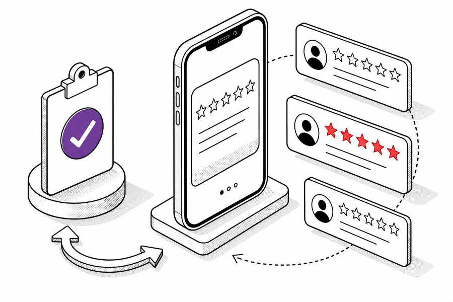 Review engine turning completed jobs into five-star reviews