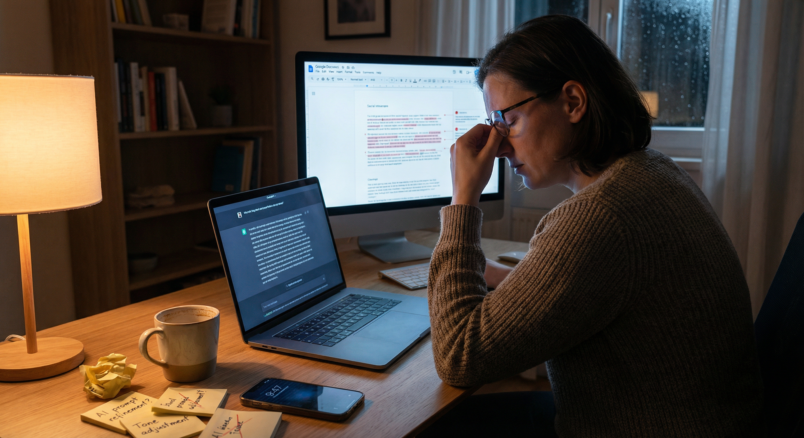 Late night rewriting AI output that should have been right the first time